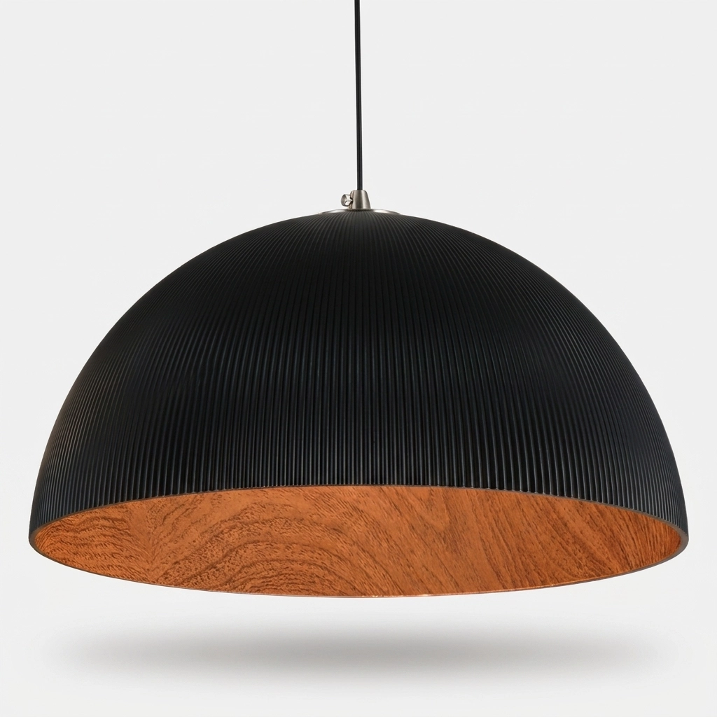 colgante-lamparas-de-techo-l6344n-detalle Maximus - Висечки ЛЕД Лустер ( Црно со дрво ) 72W, 3CCT - Image 1